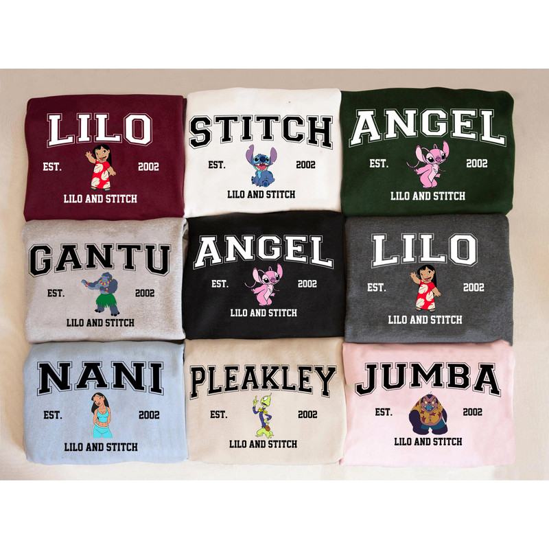 Disney Lilo And Stitch Characters Sweater, Lilo And Stitch 2002 Group Matching Tshirt, Angle, Gangtu, Nani, Disney Trip, Halloween Costume.jpg