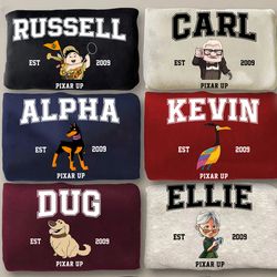 disney pixar up characters shirt, disney pixar up 2009, pixar up group matching shirt, pix