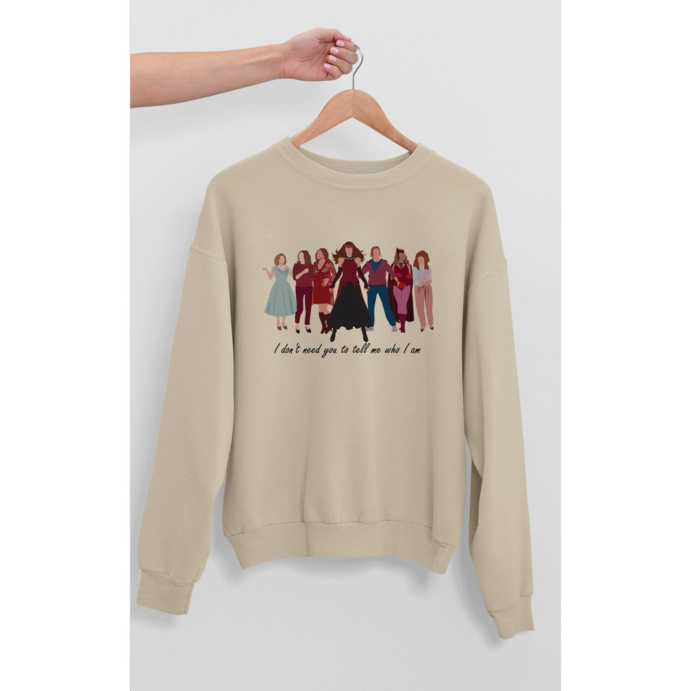 I Don't Need You To Tell Me Who I Am Vintage Scarlet Witch Sweatshirt, Maximoff 1989 Shirt, Wanda Maximoff, Female Superhero Shirt.jpg