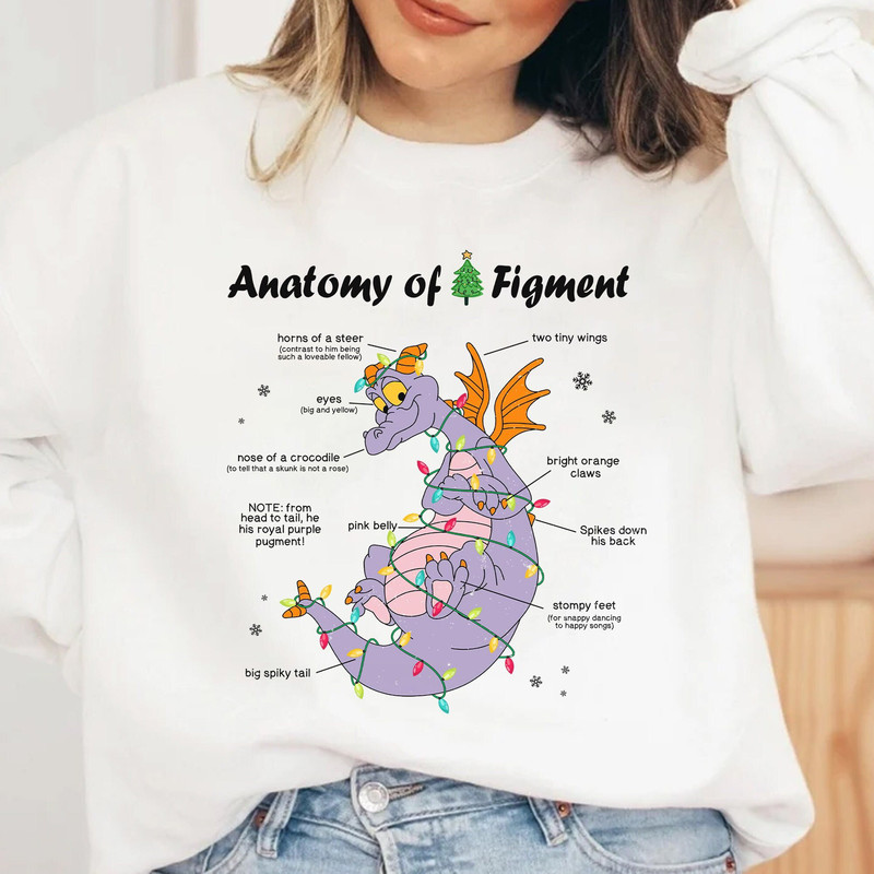 Anatomy of A Figment Christmas Lights Epcot Around The World T-shirt, Mickey's Very Merry Xmas Tee Disney Magic Kingdom Family Matching Gift.jpg