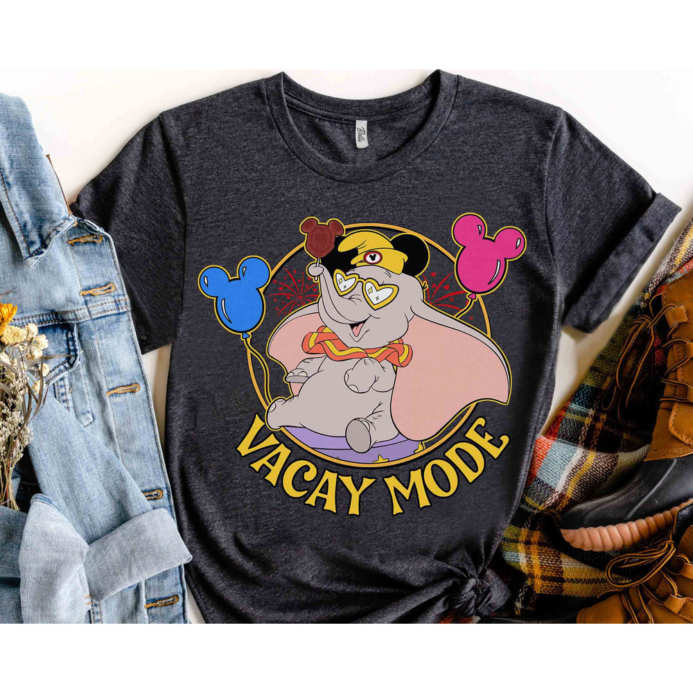 Cute Disney Dumbo Vacay Mode Mickey Ear Balloon Shirt, WDW Magic Kingdom Holiday Unisex T-shirt Family Birthday Gift Adult Kid Toddler Tee.jpg