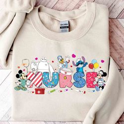 cute disney nurse characters mickey mouse and friends custom shirt, magic kingdom holiday