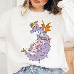 cute figment lights christmas epcot around the world t-shirt, mickeys very merry christma