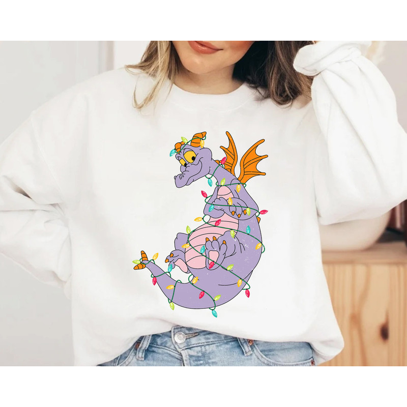 Cute Figment Lights Christmas Epcot Around The World T-shirt, Mickey's Very Merry Christmas Tee, Disney Magic Kingdom Family Matching Gift.jpg