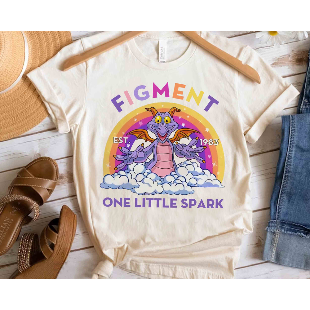 Cute Figment One Little Spark Disney Epcot Snack Drinking Around The World Shirt, WDW Unisex T-shirt Family Birthday Gift Adult Toddler Tee.jpg