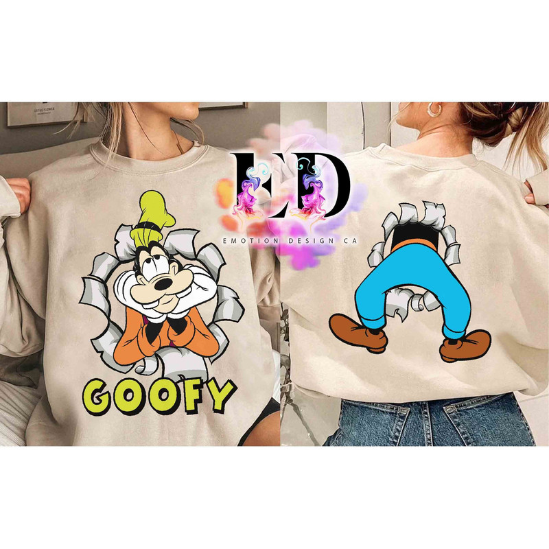 Cute Goofy Portrait Retro Shirt, Disney Mickey Mouse and Friends Pluto Donald Daisy Tee, Magic Kingdom Disneyland Trip Family Vacation Gift.jpg