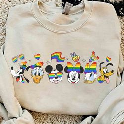 cute mickey mouse, friends head pride month 2024 lgbt shirt, disney gay days orlando rain