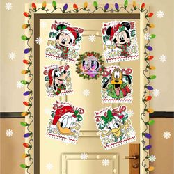 cute santa mickey and friends christmas magnets for cruise ship stateroom doors, disney xm