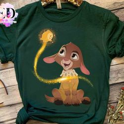 cute wish star and valentino t-shirt, disney wish movie 2024 asha princess matching tee, w