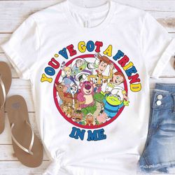 cute youve got a friend in me retro shirt, disney pixar toy story gorup tee, wdw magic ki