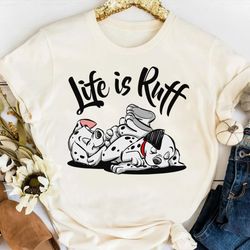 disney 101 dalmatians perdita, pongo life is ruff shirt, magic kingdom holiday unisex t-s