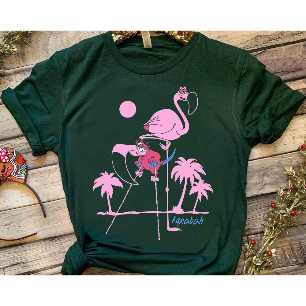 Disney Aladdin Funny Iago Flamingo Costume Shirt, Magic Kingdom Dinayland Holiday Unisex T-shirt Family Birthday Gift Adult Kid Toddler Tee.jpg
