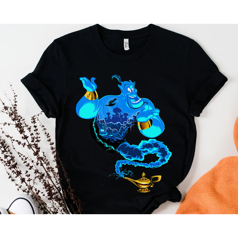 Disney Aladdin Genie Portrait Agrabah Fill T-Shirt Unisex Adult T-shirt Kid shirt Gift for Birthday Hoodie Sweatshirt Toddler Tee.jpg