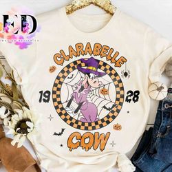 disney clarabelle cow 1928 halloween costume shirt, mickeys not so scary party tee, disne
