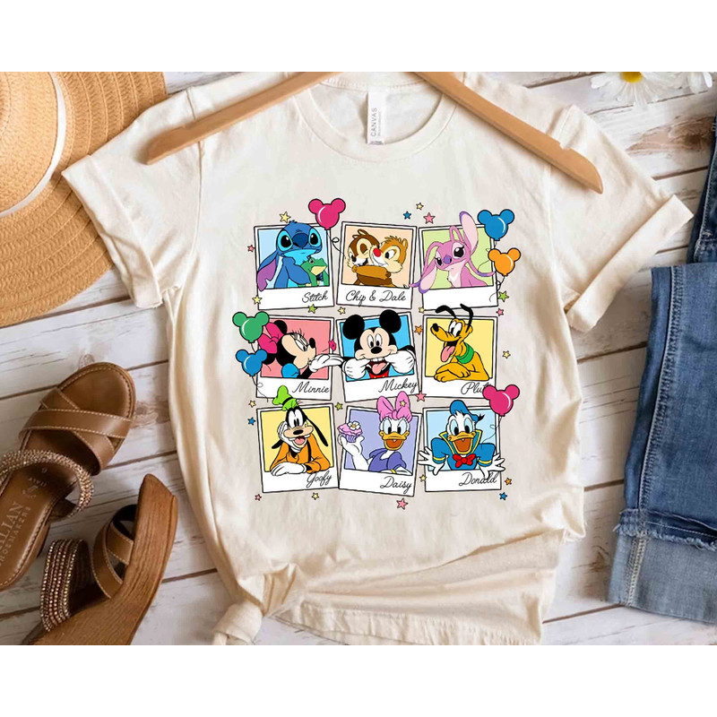 Disney Cute Mickey and Friends Stitch Take Photos Portrait Retro Shirt, Magic Kingdom Unisex T-shirt Family Birthday Gift Adult Toddler Tee.jpg