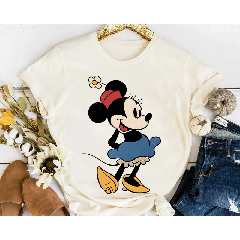 Disney Cute Minnie Mouse Classic Pose Cartoon Retro Shirt, Disneyland WDW Holiday Unisex T-shirt Family Birthday Gift Adult Kid Toddler Tee.jpg
