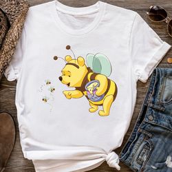 Disney Cute Winnie the Pooh Bear the Honey Bee Shirt, Magic Kingdom Holiday Trip Unisex T-