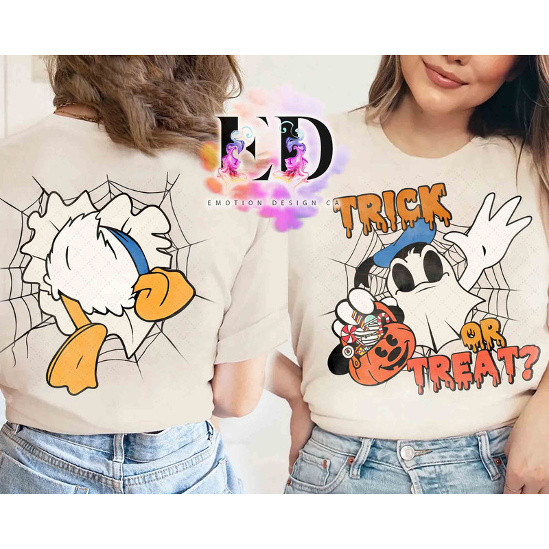 Disney Donald Duck Costume Ghost Trick Or Treat Halloween Shirt, Mickey's Not So Scary Party Tee, Disneyland Family Vacation Holiday Gift.jpg