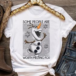 disney frozen olaf some people are worth melting for t-shirt, disneyland vacation, unisex