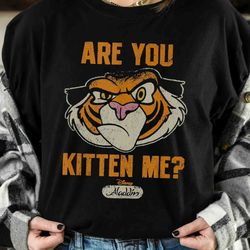 disney funny aladdin rajah are you kitten me faded portrait shirt, magic kingdom unisex t-