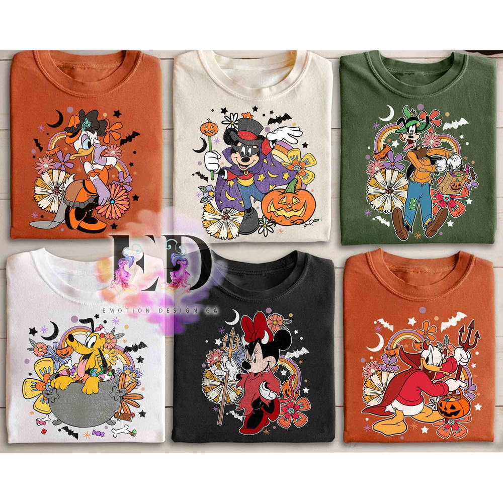 Disney Mickey & Friends Custom Halloween Floral Shirt, Mickey's Not So Scary Party Family Matching Tee, Disneyland Vacation Holiday Gift.jpg