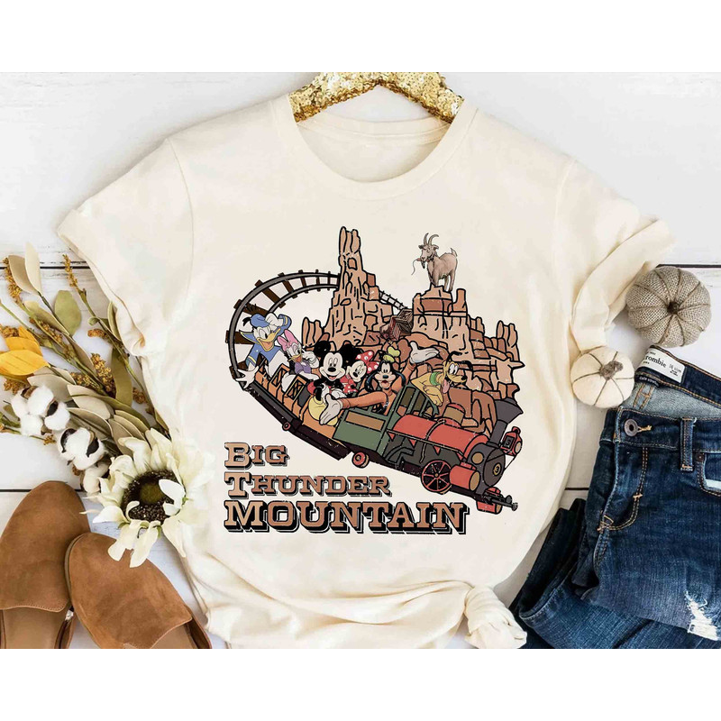 Disney Mickey and Friends Big Thunder Mountain Railroad Shirt , The Wildest Ride In The Wilderness Tee, Disneyland Family Holiday Trip Gift.jpg