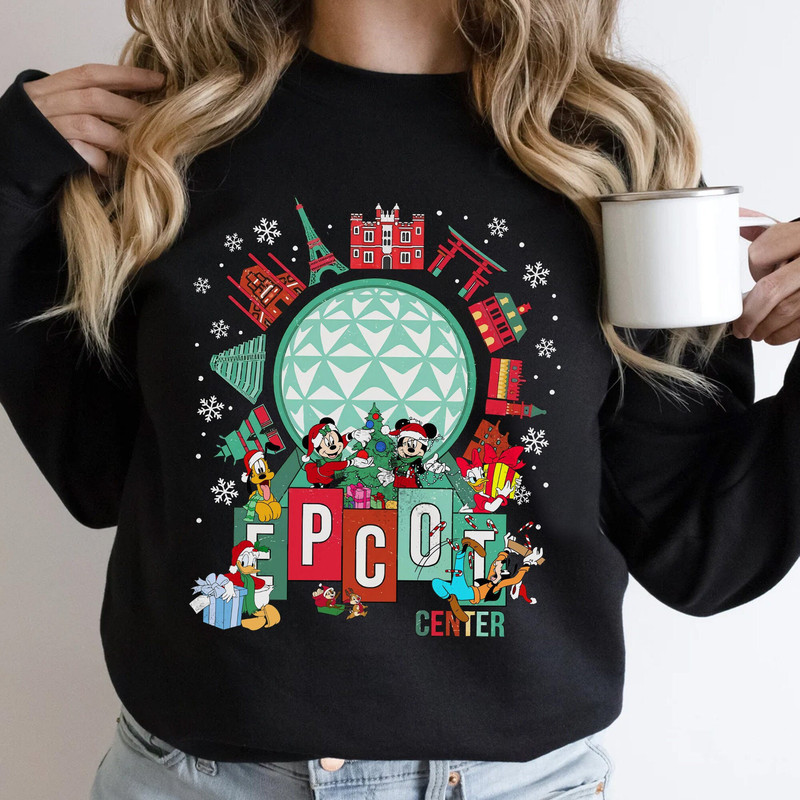 Disney Mickey and Friends Christmas Epcot Around The World Shirt, Mickey's Very Merry Christmas Party 2024 Shirt, Disneyland Vacation Gift.jpg