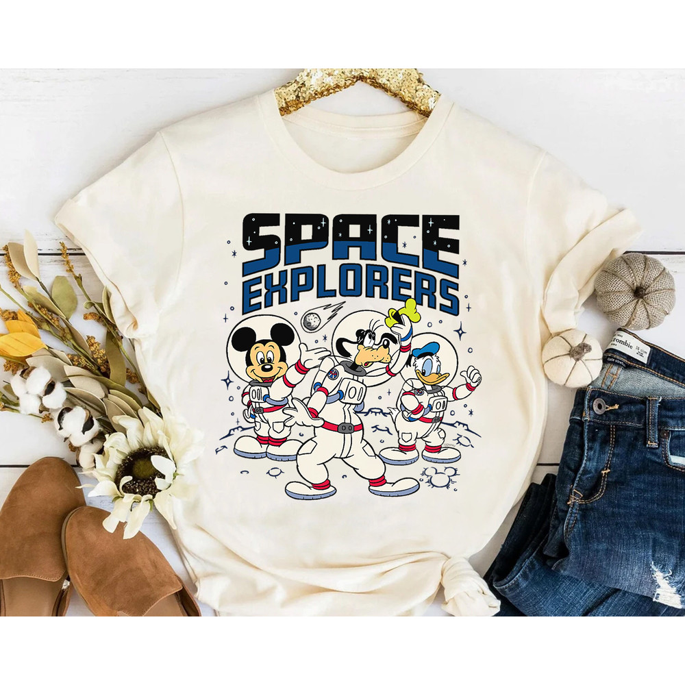 Disney Mickey, Goofy & Donald Space Explorers Retro Shirt, Magic Kingdom Holiday Unisex T-shirt Family Birthday Gift Adult Kid Toddler Tee.jpg