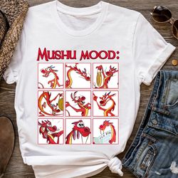 disney mulan mushu mood cute face shirt emotion of mushu unisex t-shirt birthday shirt gif