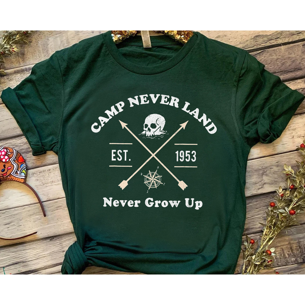 Disney Peter Pan Camp Never Land Est. 1953 Never Grow Up Shirt, Magic Kingdom Trip Unisex T-shirt Family Birthday Gift Adult Kid Toddler Tee.jpg