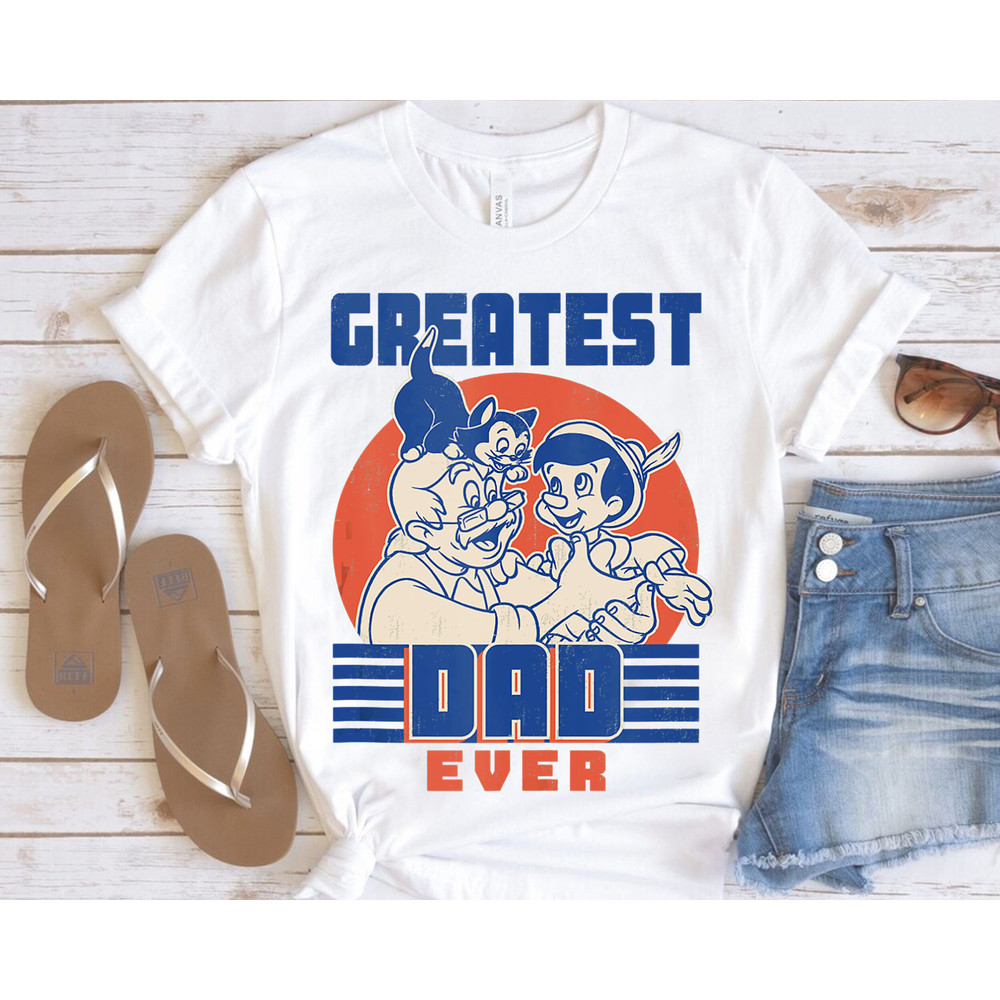 Disney Pinocchio & Geppetto Best Dad Ever Retro Shirt, Father's Day Magic Kingdom WDW Holiday Unisex Tshirt Family Birthday Gift Adult Tee.jpg