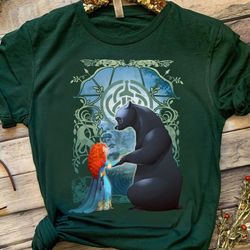 disney pixar brave merida and bear profile portrait shirt, magic kingdom holiday unisex t-