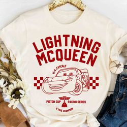 disney pixar cars lightning mcqueen piston cup retro shirt, magic kingdom holiday unisex t