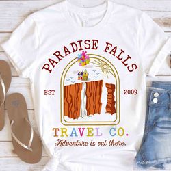 disney pixar up movie paradise falls travel co adventure is out there retro shirt, wdw uni