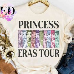 disney princess group eras tour shirt, cinderella ariel snow white tiana rapunzel tee, mag