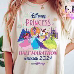 disney princess half marathon weekend 2024 t-shirt, rundisney tiana ariel elsa rapunzel ru