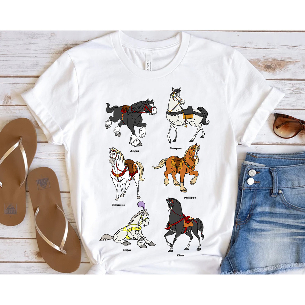 Disney Princess Horses T-Shirt Photo Unisex Adult T-shirt Kid shirt Gift for Birthday Hoodie Toddler Tee Disneyland Vacation.jpg
