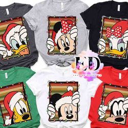disney santa mickey and friends group christmas light sweatshirt, mickeys very merry xmas