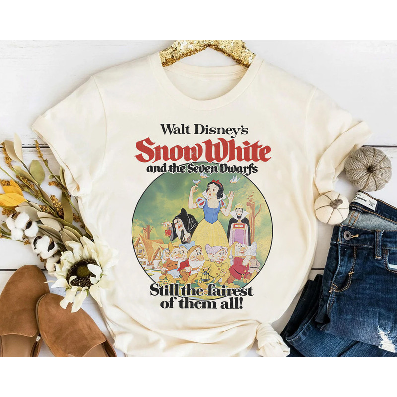 Disney Snow White & Seven Dwarfs Still The Fairest Of Them All Retro Shirt, WDW Unisex T-shirt Family Birthday Gift Adult Kid Toddler Tee.jpg