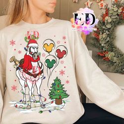 disney tangled santa pascal and maximus christmas balloon t-shirt, mickeys very merry xma