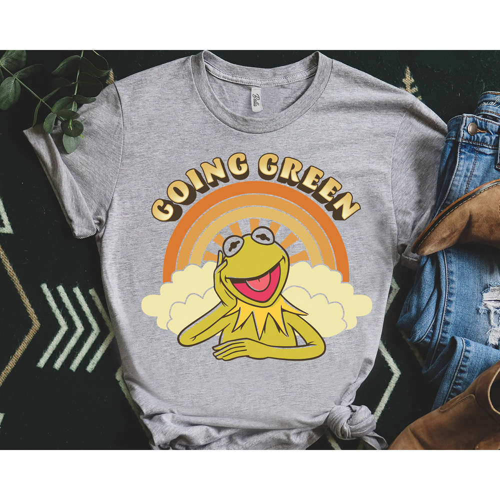 Disney The Muppets Show Kermit The Frog Going Green Sunrise Retro Shirt, WDW Holiday Unisex T-shirt Family Birthday Gift Adult Toddler Tee.jpg