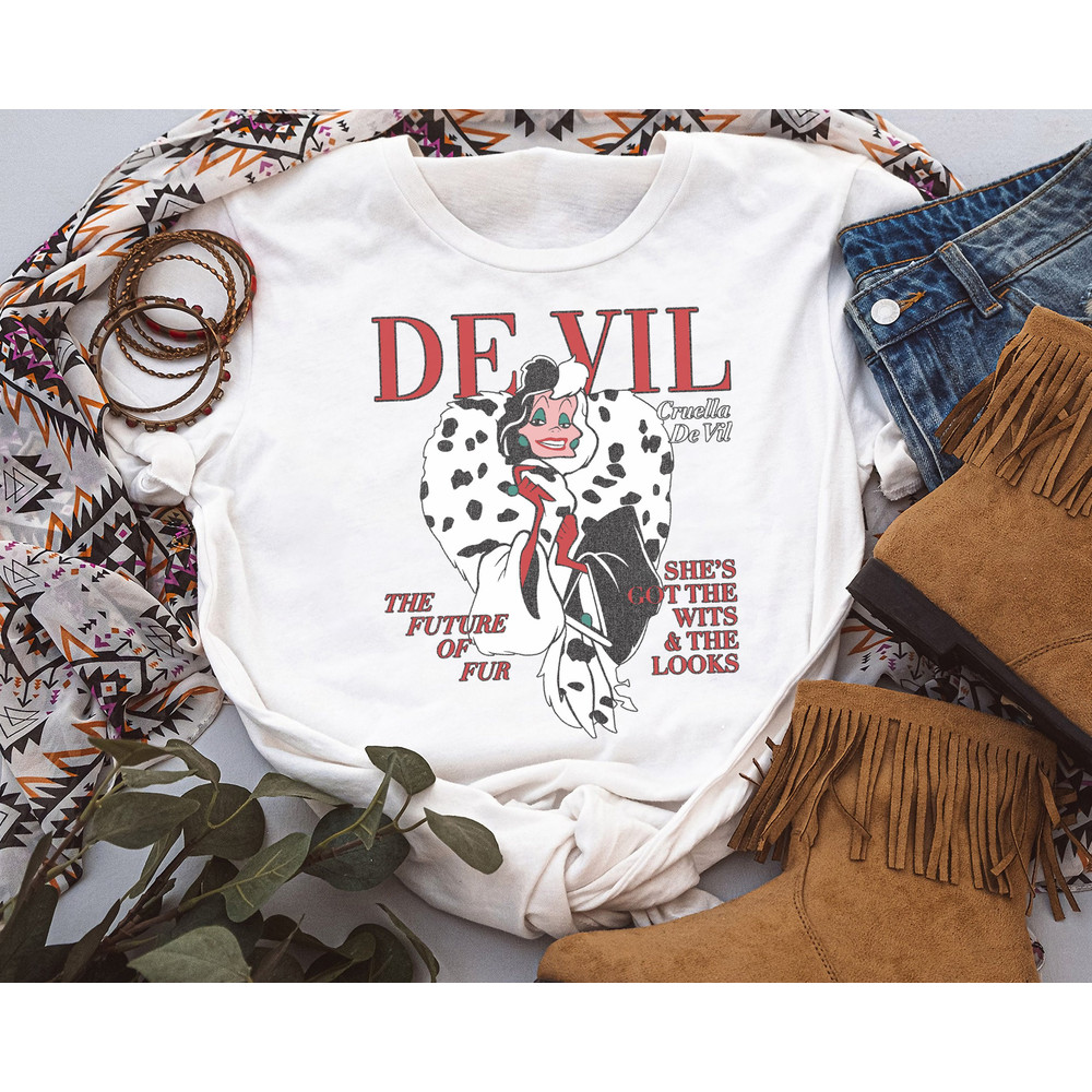 Disney Villains Cruella De Vil Magazine Shirt, Disneyland Vacation Unisex T-shirt Family Birthday Gift Adult Kid Toddler Comfort Colors Tee.jpg
