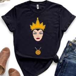 disney villains evil queen big face shirt, disneyland vacation unisex t-shirt family birth