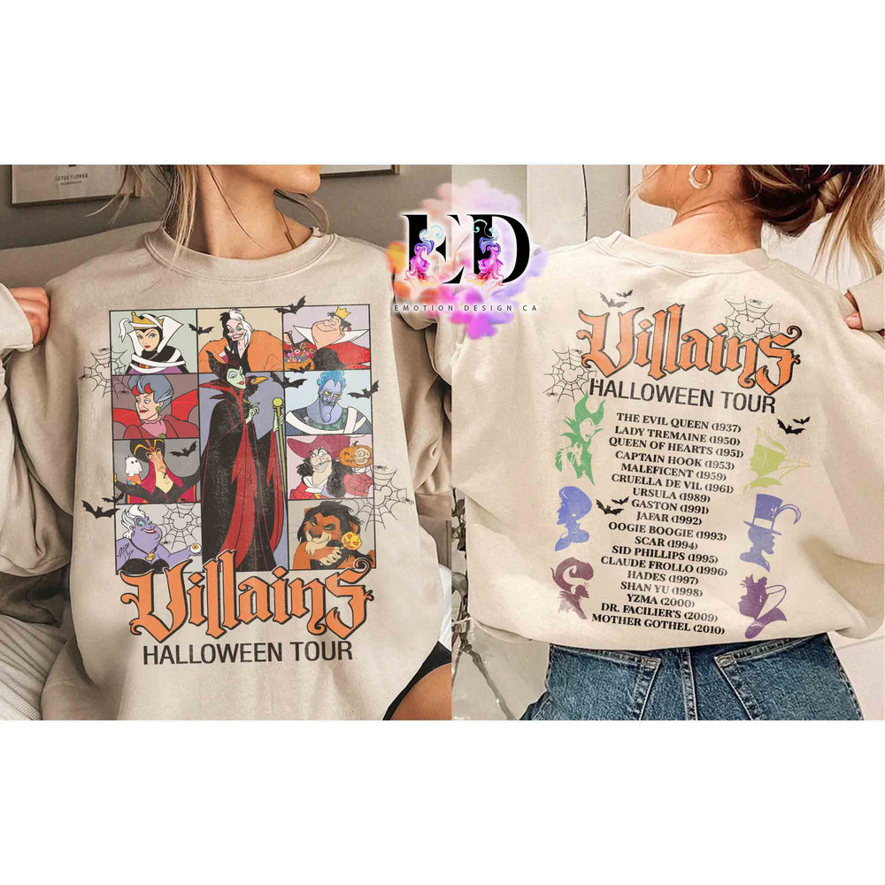 Disney Villains Evil Tour Halloween Costume Shirt, Ursula Cruella Maleficent Tee, Disneyland Mickey's Not So Scary Party Spooky Season Gift.jpg