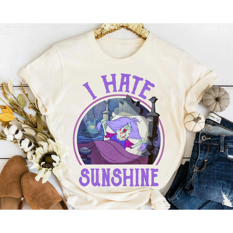 Disney Villains Mad Madam Mim I Hate Sunshine Retro Shirt, The Sword in the Stone Unisex T-shirt Family Birthday Gift Adult Kid Toddler Tee.jpg