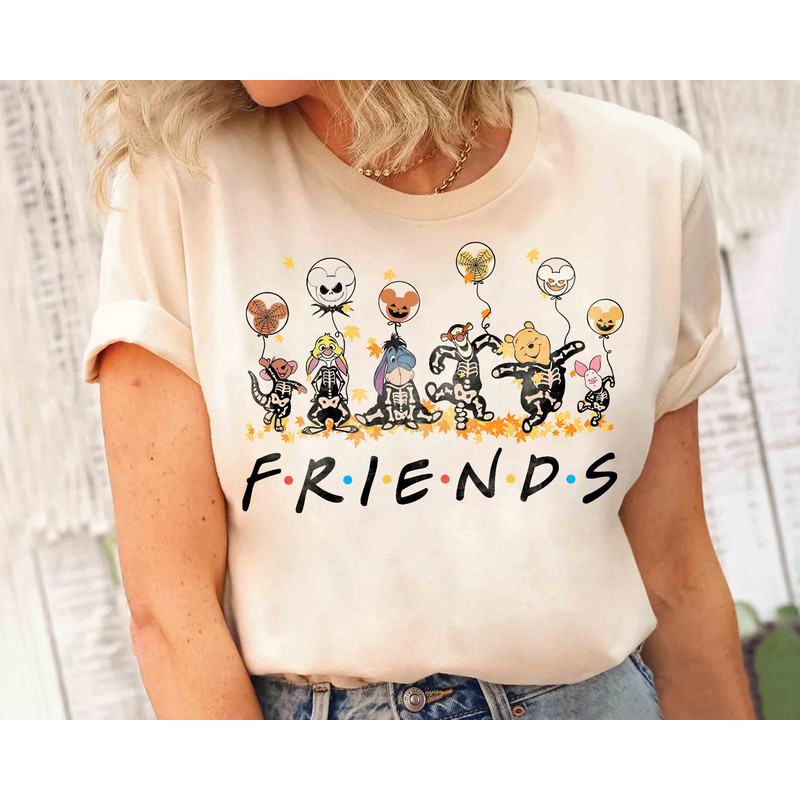 Disney Winnie The Pooh And Friends Costume Skeleton Halloween Shirt, Mickey's Not So Scary Party Tee, Disneyland Family Vacation Trip Gift.jpg