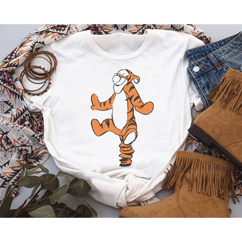 Disney Winnie The Pooh Tigger Simple Sketch Shirt, Disneyland Vacation Holiday Unisex T-shirt Family Birthday Gift Adult Kid Toddler Tee.jpg