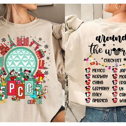 drinking and snack around the world christmas t-shirt, disney epcot food and wine team mic