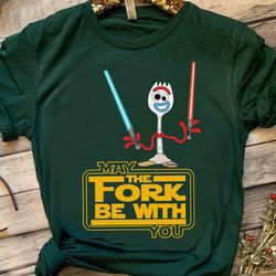 funny toy story forky may the fork be with you star wars shirt, galaxys edge unisex t-shi