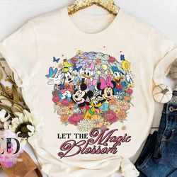 let the magic blossom disney epcot flower, garden festival 2024 t-shirt, disney mickey an